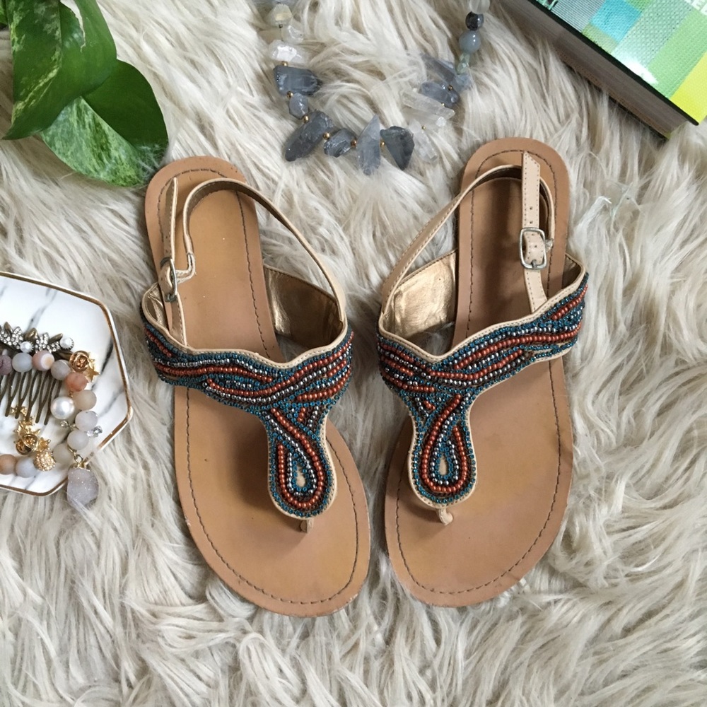 Boho Beaded Sandals - BCBGeneration